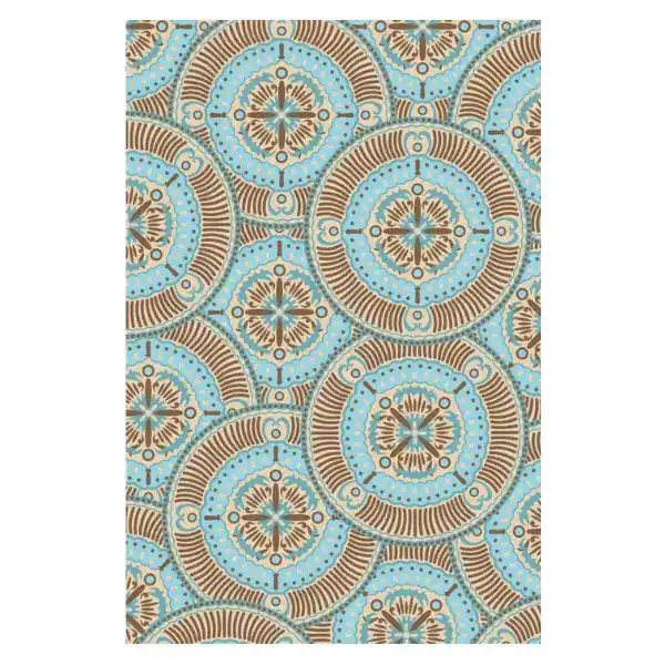Uitverkoop - Buitenkleed 120x180cm Blauw/bruin/ivoor - Blommie‘s Lifestyle