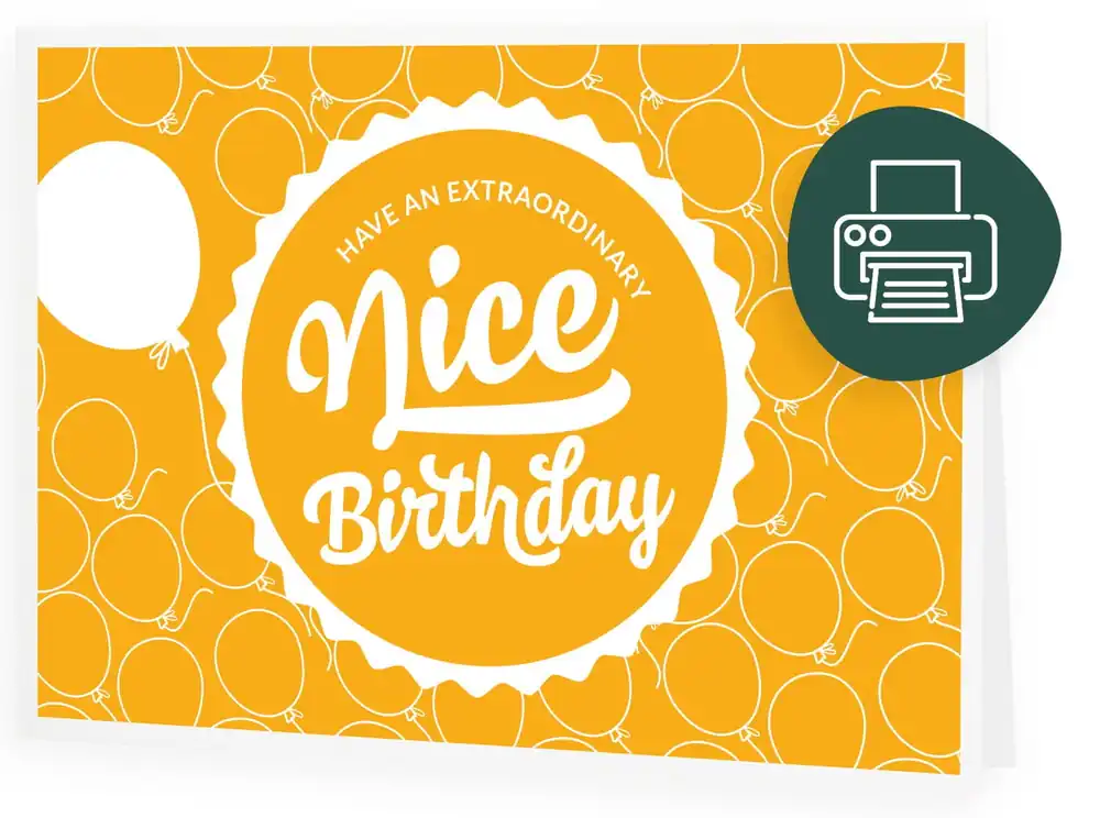 Beste prijs - bloomling "Nice Birthday" Cadeaubon om zelf te printen, "Nice Birthday" Gutschein