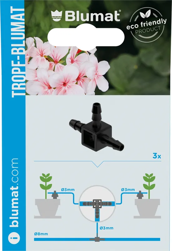 Lage prijs | Blumat T-Stuk 3 mm, 3 stuks
