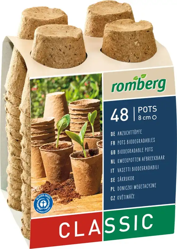 Nog enkele stuks - Romberg 48 Ronde Zaadpotjes - 8 cm , 48 stuks