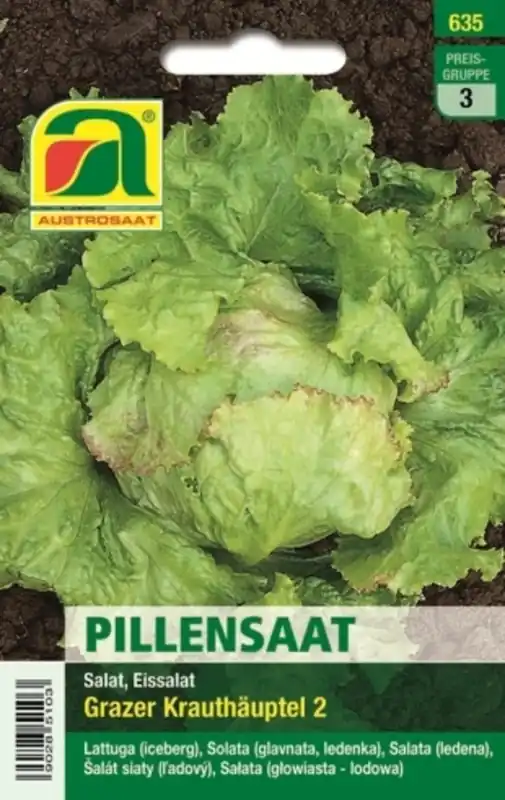 AUSTROSAAT IJsbergsla "Grazer Krauthäuptel 2" (Pillenzaad) | Zeer goed beoordeeld