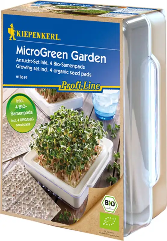 Kiepenkerl Kiemgroente MicroGreen Garden Starter Set incl. 4 BIO Zaadschijven - Flitsaanbieding