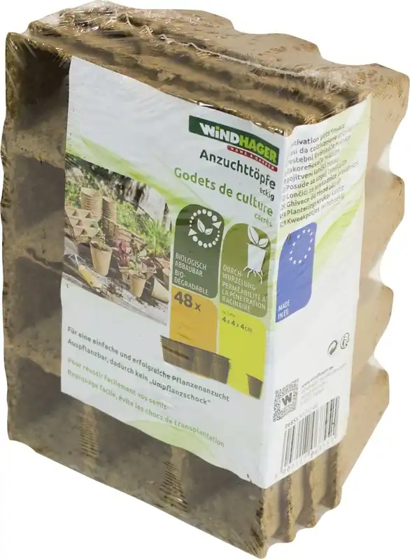 Windhager Vierkante Kweekbakjes, 4 cm, 48 stuks - Korting