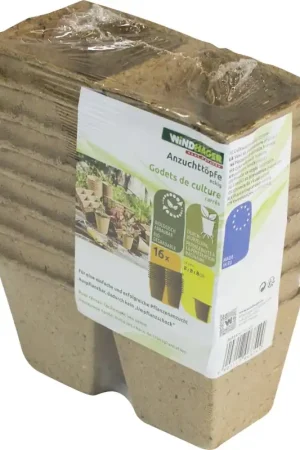 Windhager Vierkante Kweekbakjes, 8 cm, 16 stuks - Scherp geprijsd