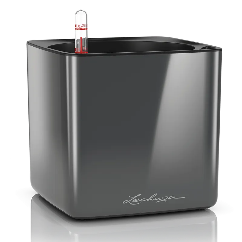 Lechuza Bloempot CUBE Premium 16, Scharlakenrood Hoogglans - Uitverkoop