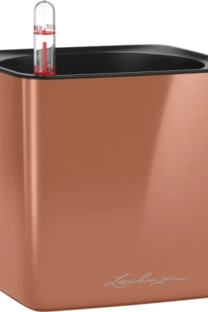 Lechuza Bloempot CUBE Premium 14, Spicy copper highgloss - Snelle levering