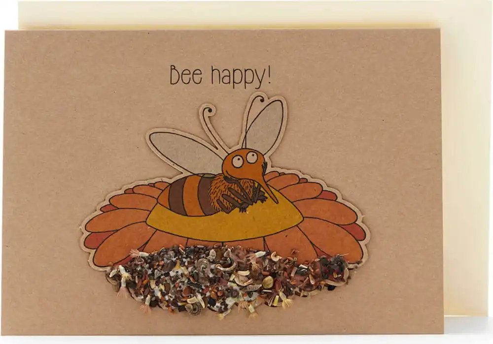 Die Stadtgärtner Wenskaart "Bee happy" - Professionele kwaliteit