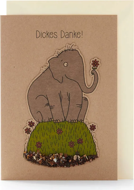 Nieuw in het assortiment - Die Stadtgärtner Wenskaart met Zaadsteker "Dickes Danke""