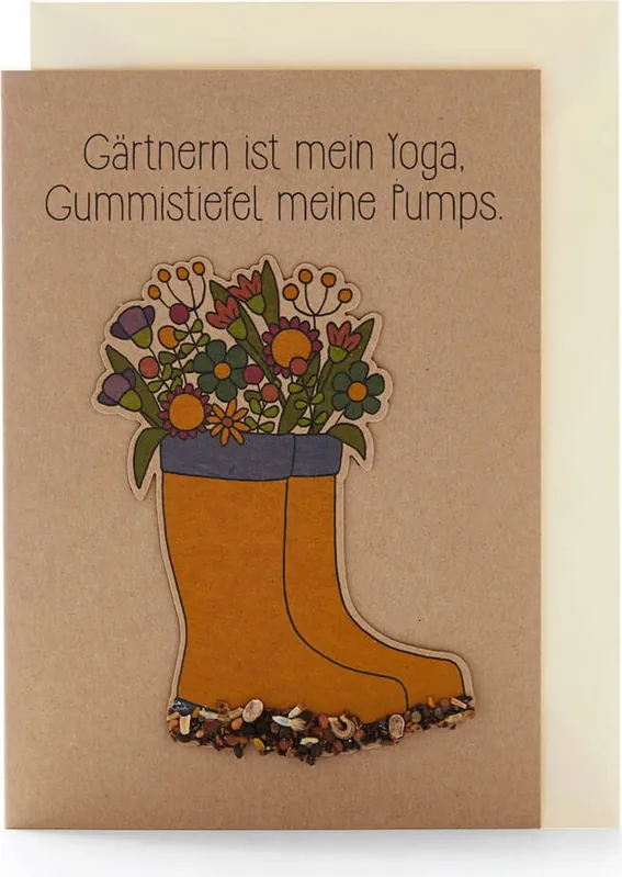 Die Stadtgärtner Bloeiende Wenskaart "Gärtnern ist mein Yoga" | Expreslevering