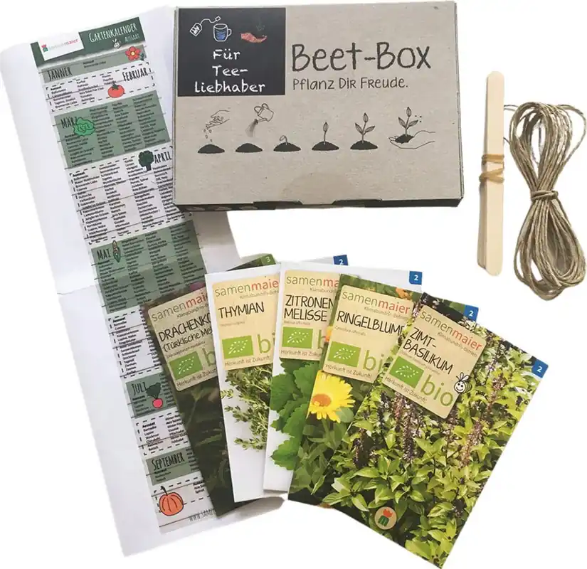 Sale - Samen Maier Biologische Bloemenbedden Box "Voor Theeliefhebbers"