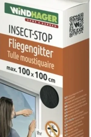 Windhager Standaard Vliegenhor voor Ramen "Antraciet", 130x150 | Bespaar nu