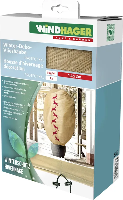 Favoriet van klanten - Windhager Winter Decoratieve Fleece Capuchon Protect 1,4 x 2 m, Hert