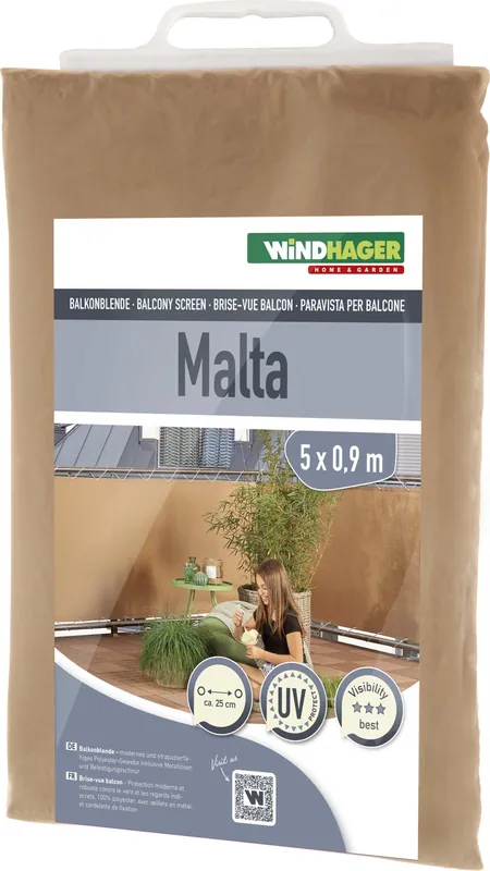 Net toegevoegd - Windhager Balkonscherm Malta, Khaki