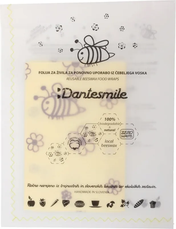 Trending - Dantesmile Herbruikbare Bijenwasdoek, 35 x 35cm