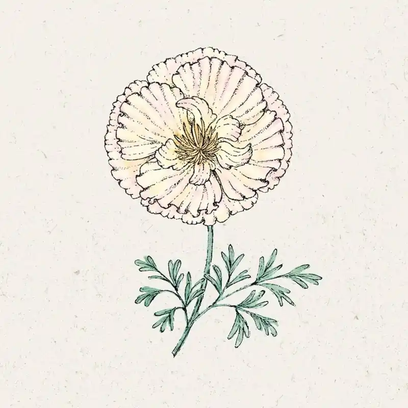 Jora Dahl Slaapmutsje Thai Silk Pink Champagne Eschscholzia californica - Nieuw binnengekomen