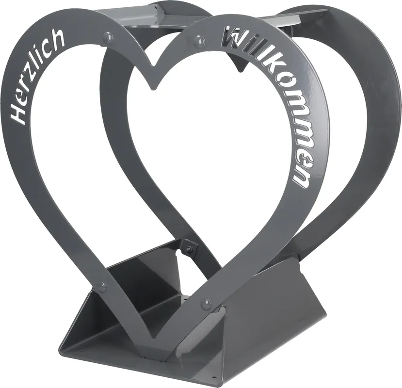 Gardox Metalen Hart “Herzlich Willkommen"” in Grijs, Groot | Nieuw in het assortiment