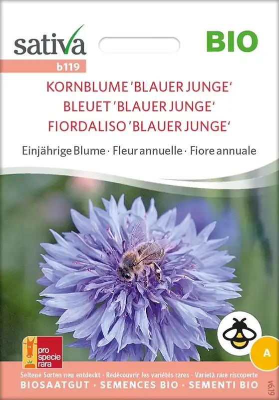 Lage prijs | Sativa Biologische Eenjarige Bloem "Kornblume - Blauer Junge"