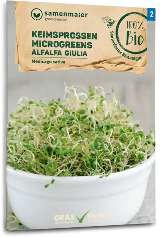 Samen Maier Biologische Kiemgroente/Microgreens - Alfalfa Giulia | Nieuwe release