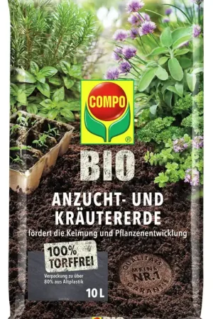 COMPO Biologische Teelt- en Kruidengrond - Zonder Turf, 20 liter | Beste prijs