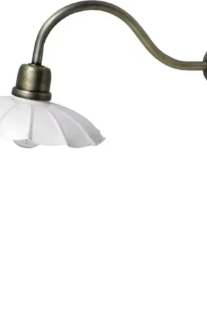 Strömshaga Wandlamp Gustav, Wit / Antiek Messing | Pak je kans