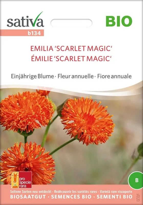 Laatste stuks - Sativa Biologische Eenjarige Bloem "Emilia ‘Scarlet Magic‘"