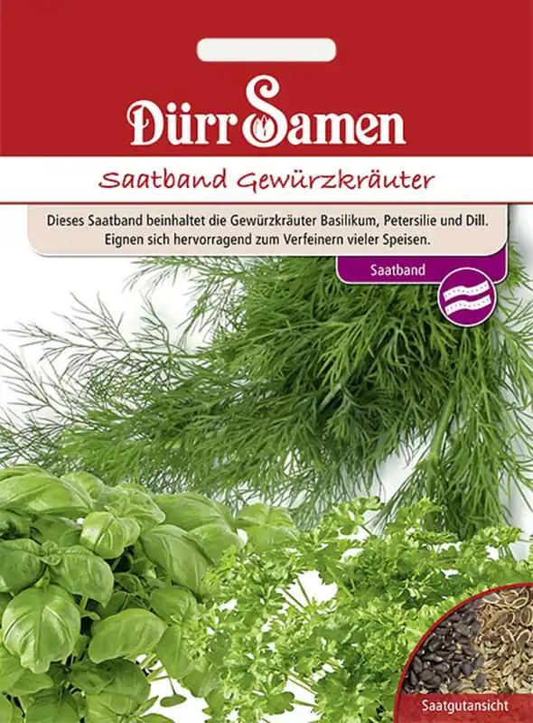 Populair - Dürr Samen Aromatische Kruiden (Basilicum, Dille, Peterselie) Zaadband