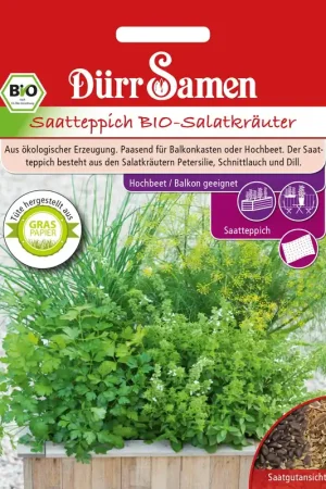 Meest verkocht - Dürr Samen Biologische Saladekruiden voor Verhoogde Bedden en Balkon Zaadtapijt