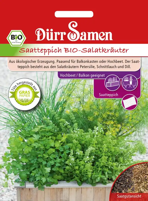 Meest verkocht - Dürr Samen Biologische Saladekruiden voor Verhoogde Bedden en Balkon Zaadtapijt