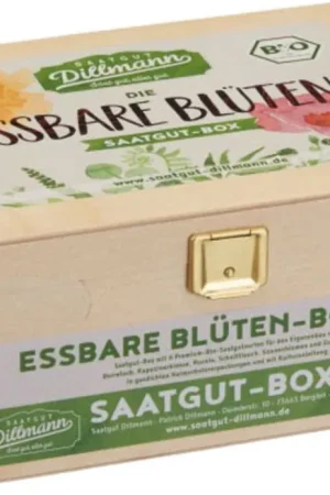 Saatgut Dillmann Eetbare Bloemen Biologische Zaadbox S, Houten kist - Direct beschikbaar