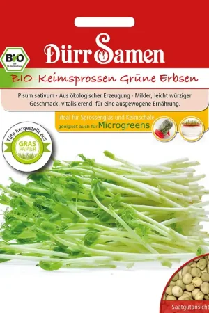 Dürr Samen Biologische Kiemgroente Groene Erwten, 200 g | Verlaagde prijs