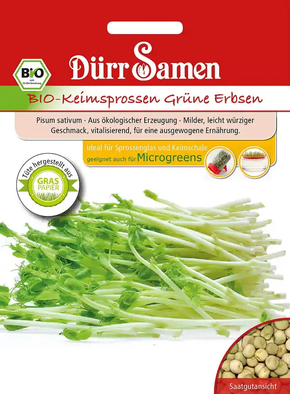 Dürr Samen Biologische Kiemgroente Groene Erwten, 200 g | Verlaagde prijs