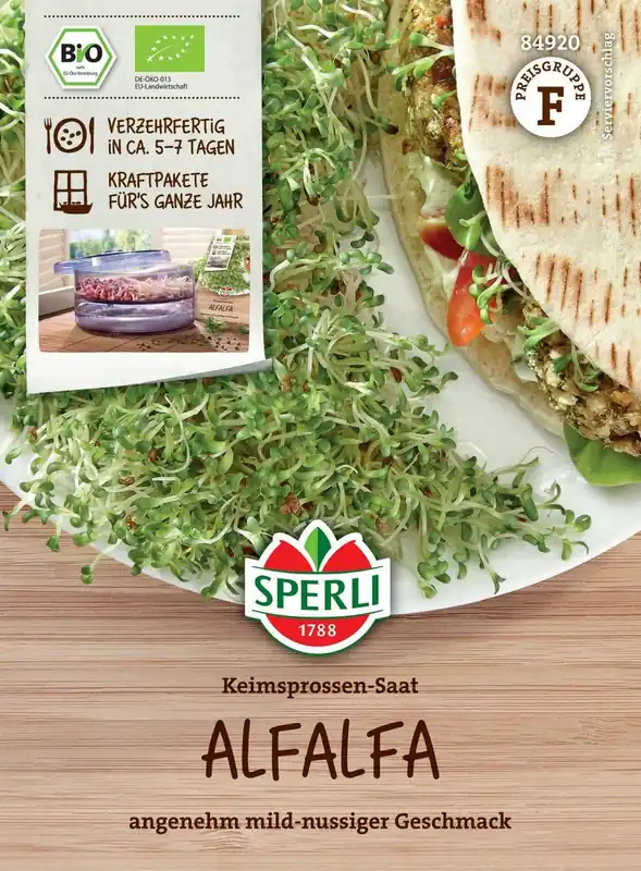 Nu beschikbaar - Sperli Biologische Kiemgroente Alfalfa