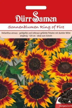 Dürr Samen Zonnebloem "Ring of Fire" - Hoog gewaardeerd
