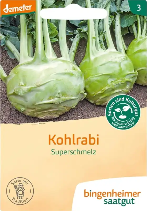 Bingenheimer Saatgut Koolrabi, Wit "Superschmelz" - Op voorraad