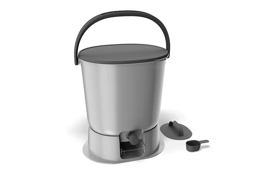Multikraft Bokashi Compostbak "Organko Essential Grijs" 15,3 L, Dubbele verpakking (2 stuks) - Veilig betalen