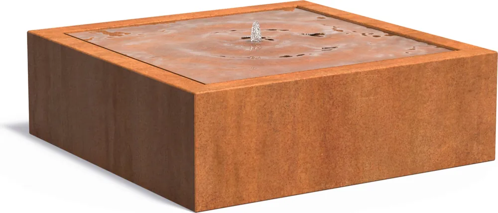 ADEZZ Vierkante Watertafel Gemaakt van Cortenstaal, 120 x 120 x 40 cm - Online bestellen