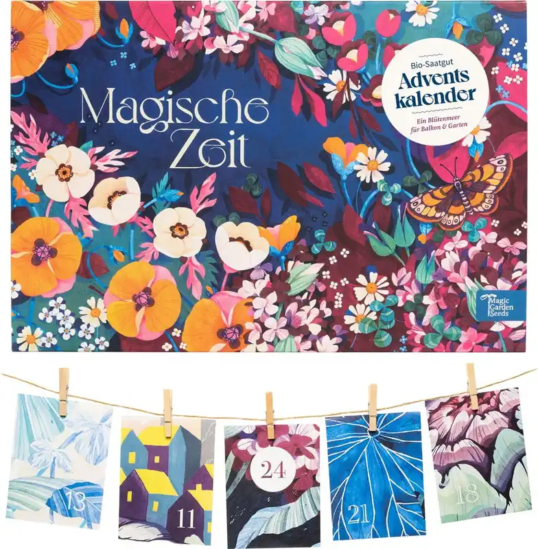 Magic Garden Seeds Biologische Zaden Adventskalender "Wilder Blütenrausch" - Premium