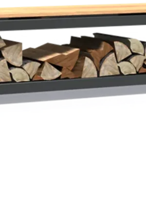 Shop nu - FORNO Houtenopslag met zitting - Gecoat, 200 x 40 x 43 cm