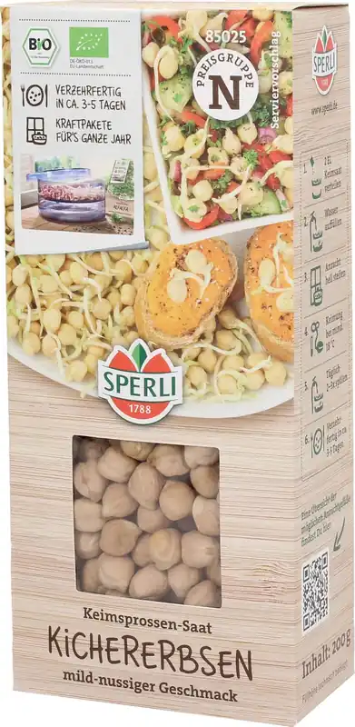 Sperli Biologisch Kiemgroentezaad Kikkererwten - Premiumkwaliteit