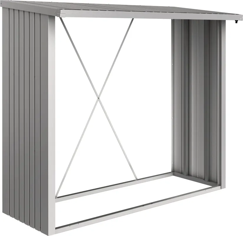 Prijs verlaagd | Biohort WoodStock 230 Brandhoutrek, Zilver-metallic