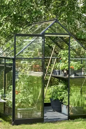 Eenvoudig retourneren - Halls Kas "Qube" - Zwart, 3,9 m² (66)