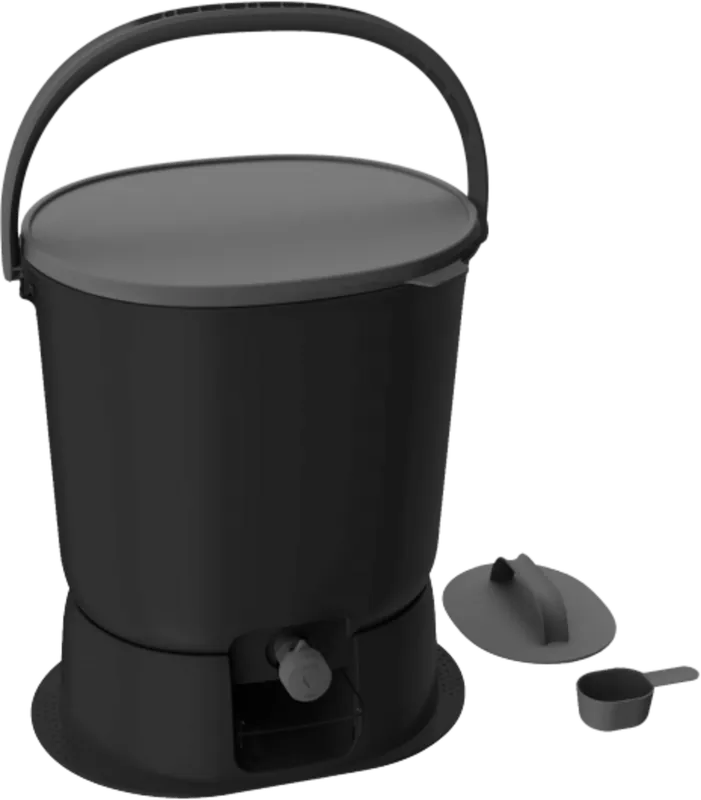 Multikraft Bokashi Vuilnisbak "Organko Essential black" 15,3 Liter, Dubbele verpakking - Superprijs
