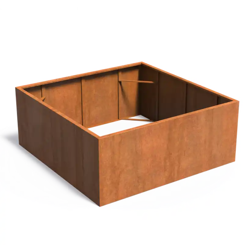 Veilige betaling | ADEZZ Carrez Plantenbak Gemaakt van Cortenstaal - Vierkant / Zonder Onderkant, 200 x 200 x 80 cm