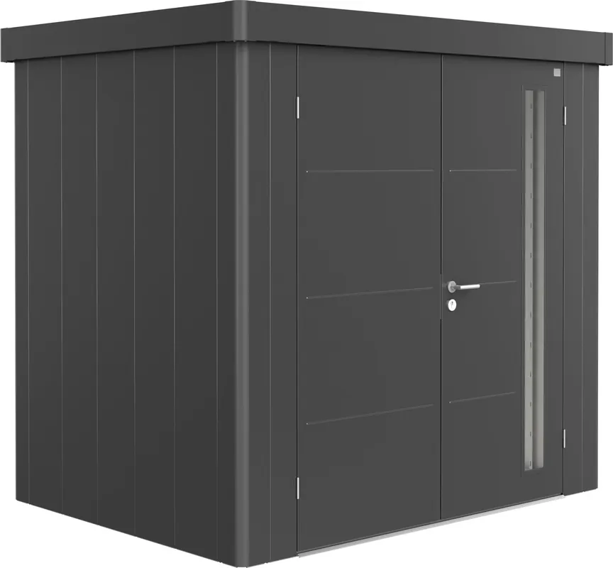 Biohort Gereedschapsschuur "Neo" - Donkergrijs Metallic, Dubbele Deur, 1D | Veilig betalen