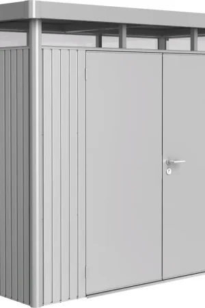 Laatste stuks - Biohort Gereedschapsschuur "HighLine" -Zilver Metallic, Dubbele Deur, H1