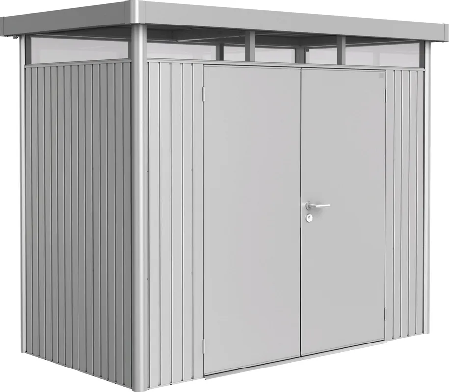 Laatste stuks - Biohort Gereedschapsschuur "HighLine" -Zilver Metallic, Dubbele Deur, H1