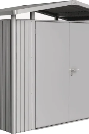 Erg populair | Biohort Gereedschapsschuur "Panorama" - Zilver Mettalic met Dubbele Deur, P1