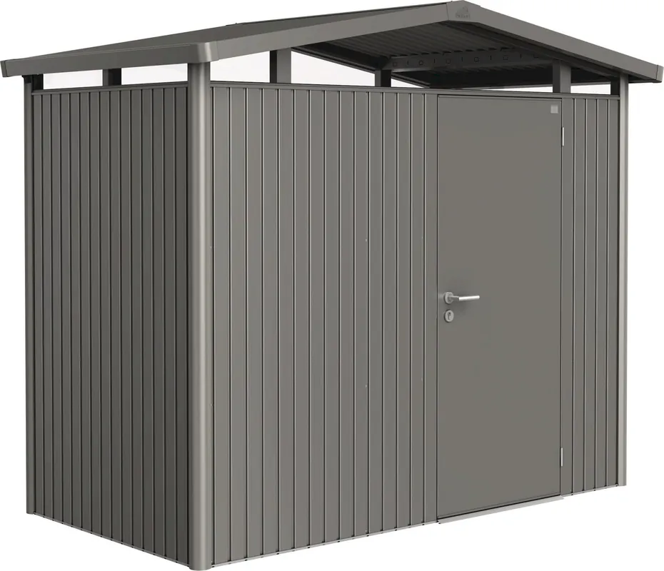 Biohort Gereedschapsschuur "Panorama" - Kwartsgrijs Metallic met Standaardeur, P1 - Extra voordeel