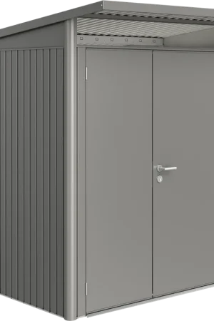 Topprijs | Biohort Gereedschapsschuur "AvantGarde" -Kwartsgrijs Metallic met Dubbele Deur, A1