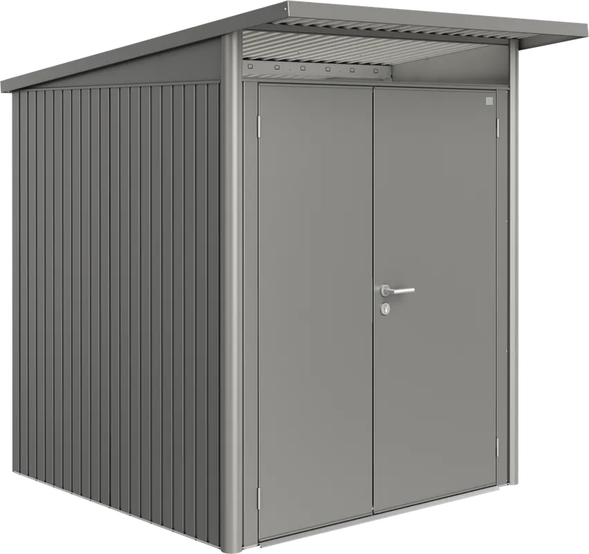 Topprijs | Biohort Gereedschapsschuur "AvantGarde" -Kwartsgrijs Metallic met Dubbele Deur, A1